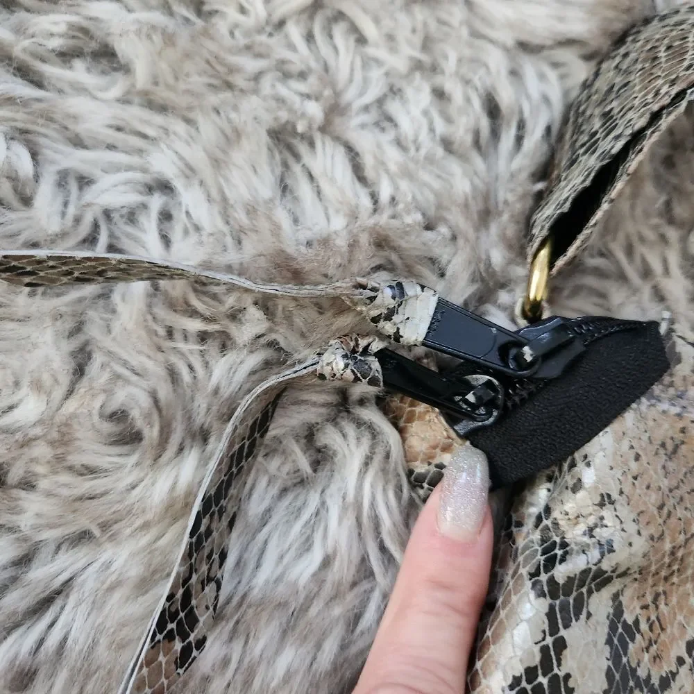 The House of Leather Handmade‎ Genuine Leather Crossbody Bag Metallic Snakeskin